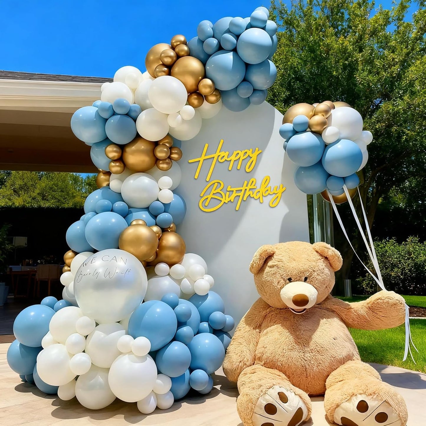 Happy Birthday Sign for Arch Backdrop - Felt Happy Birthday Letters Banner & Sign for Girls, Boys & Adults' Birthday Party Balloon Arch Decorations (Glitter Gold)
