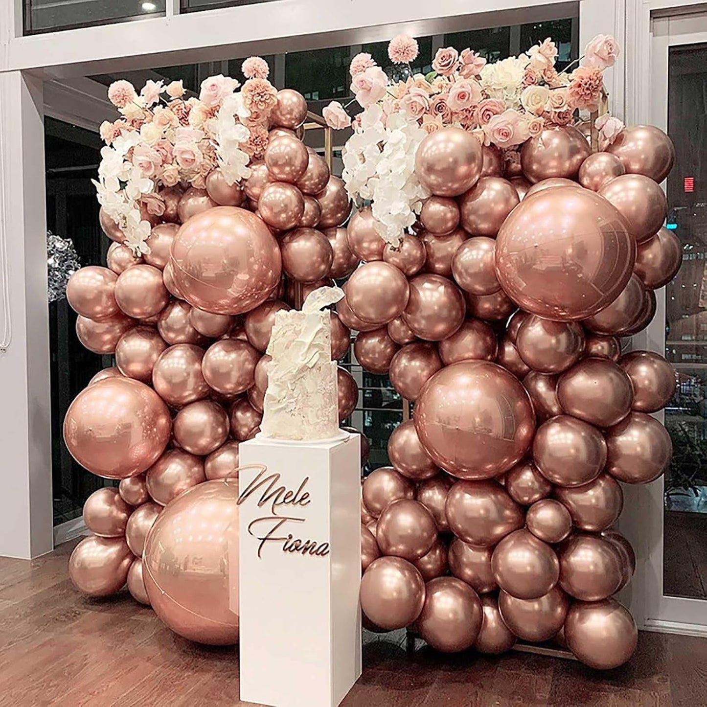 10pcs 18 inch Metallic Rose Gold Balloons, Thick Latex Chrome Helium Balloons for Birthday Family Party Wedding Party Baby Shower Decoration Supplies