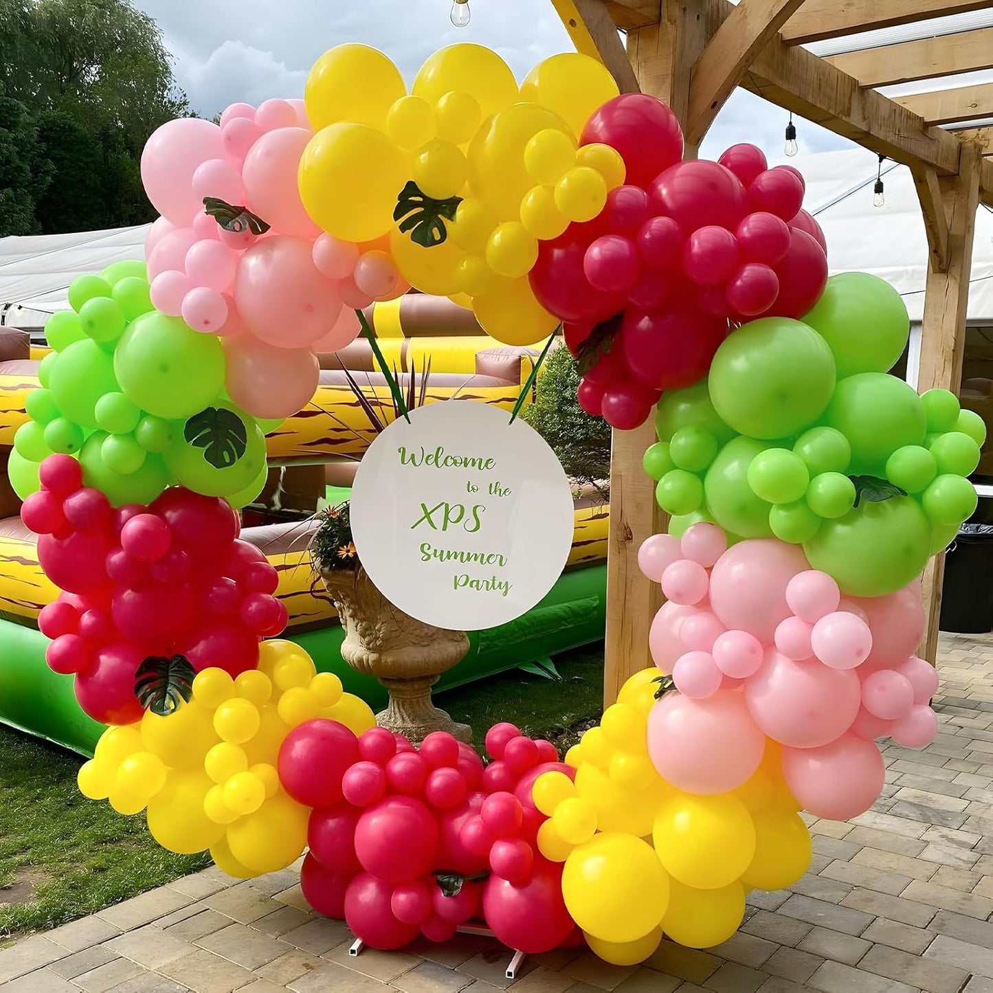 Lime Green Balloons - 12 inch 100pcs Latex - Round Light Green Birthday Balloons with 2 Ribbons for Birthday Dinosaur Jungle Christmas Party Decorations