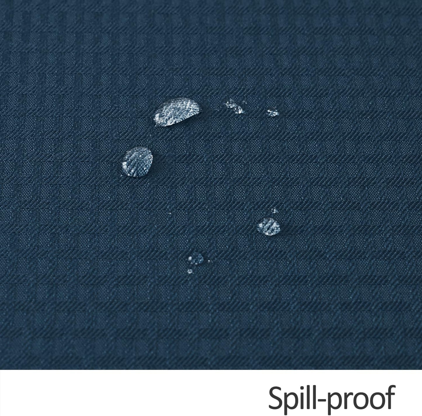 maxmill Round Weaved Texture Design Tablecloth Spill-Proof Wrinkle Free Soft Washable Table Cloth for Circular Table Cover, for Dining Room Buffet Banquet Parties Holiday Dinner, 70 Inch Navy Blue
