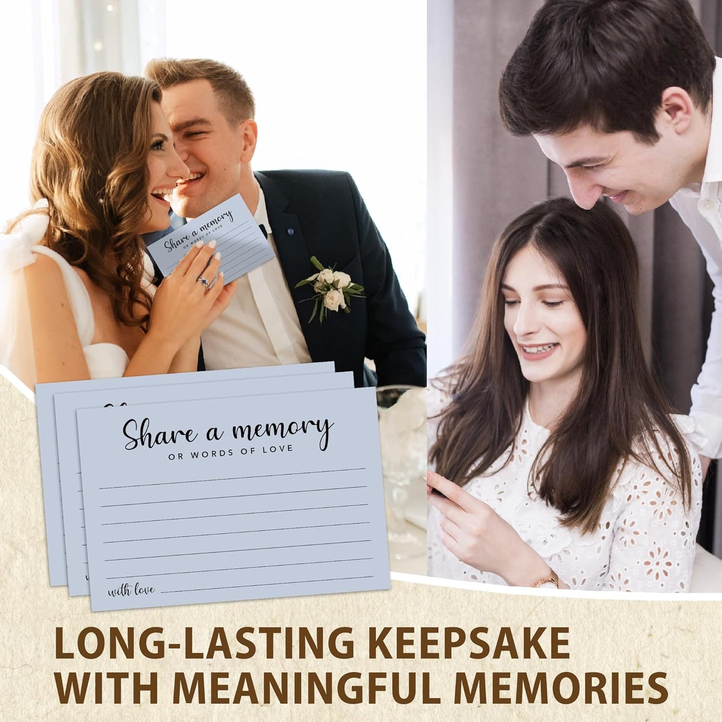 Share a Memory Cards for Celebration of Life, Graduation, Retirement, Birthdays, Guest Book Ideas, Funeral Sign In Book For Memorial Service, 4x6 Inches Set of 50 Pcs(Pastel Blue) -A12
