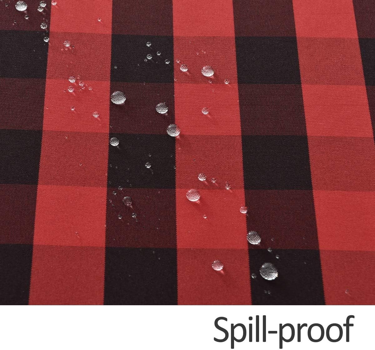 maxmill Checkered Rectangular Tablecloth Water Resistance Antiwrinkle Spillproof Heavy Weight Soft Gingham Plaid Table Cloth for Buffet Banquet Parties Holiday Dinner, 60 x 104 Inch Black and Red