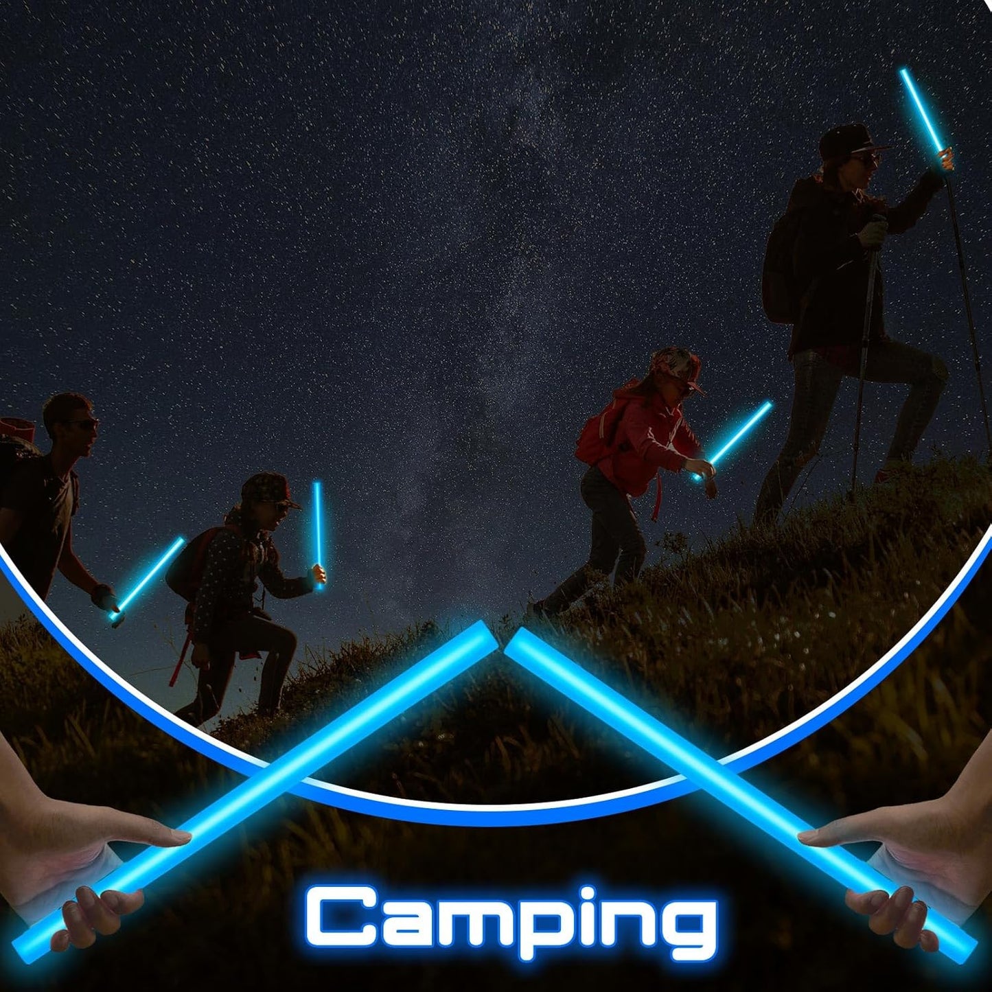 Lewtemi 10 Pcs Large Glow Sticks Big Giant Jumbo Halloween Christmas Emergency Light Stick for Camping Accessories, Survival Kit