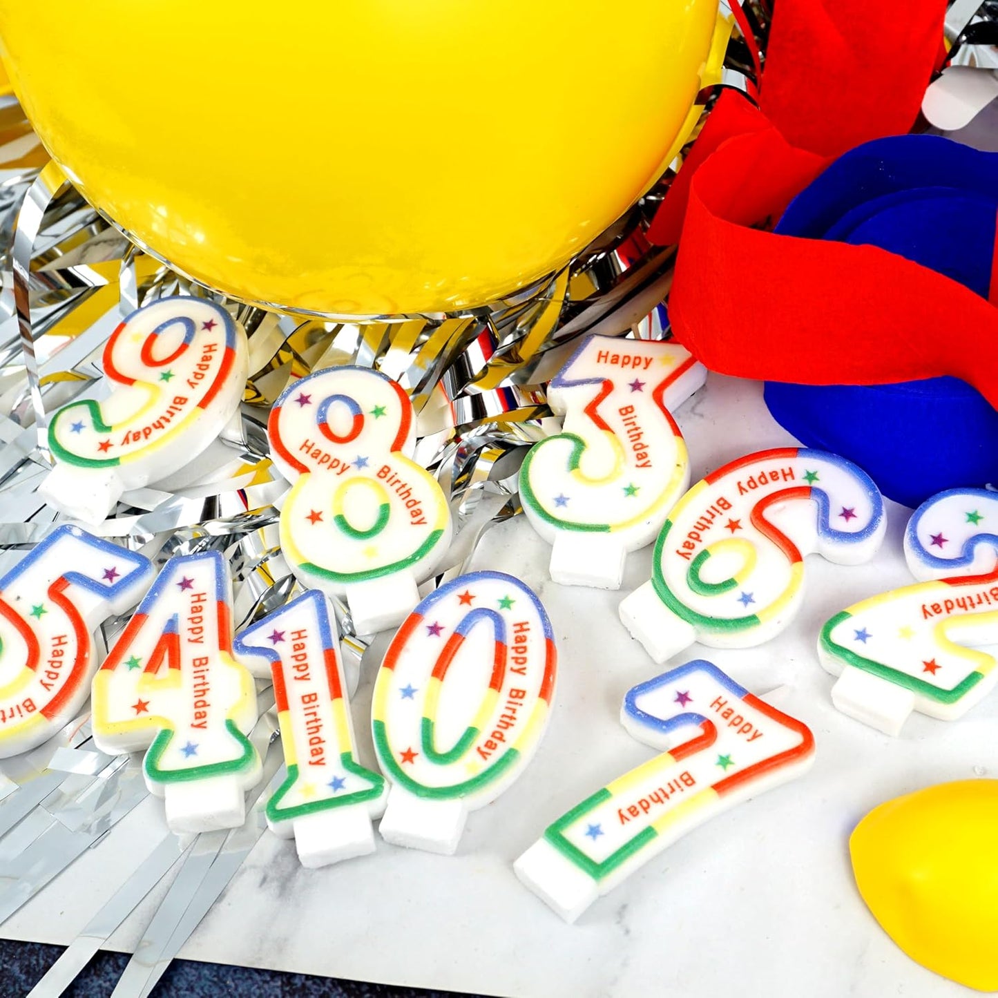 10 Pieces Number Candles Stars, Birthday Candles Number, 0-9 Number Candles for Birthday Cakes, Party Decoration