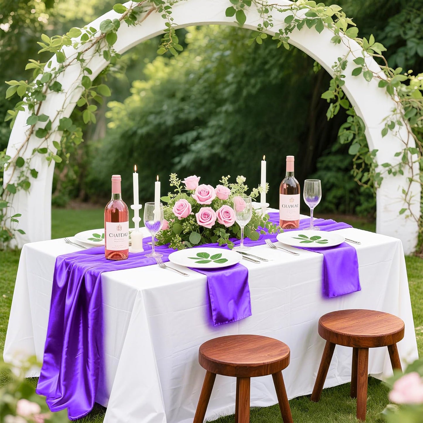 Bailarina 40 Pack Purple Satin Napkins,17x17 Inches Wedding Napkins Square Soft Silky Table Napkins Bulk Decorative Elegant Cloth Napkin for Party Decoration, Banquet,Wedding,Graduation
