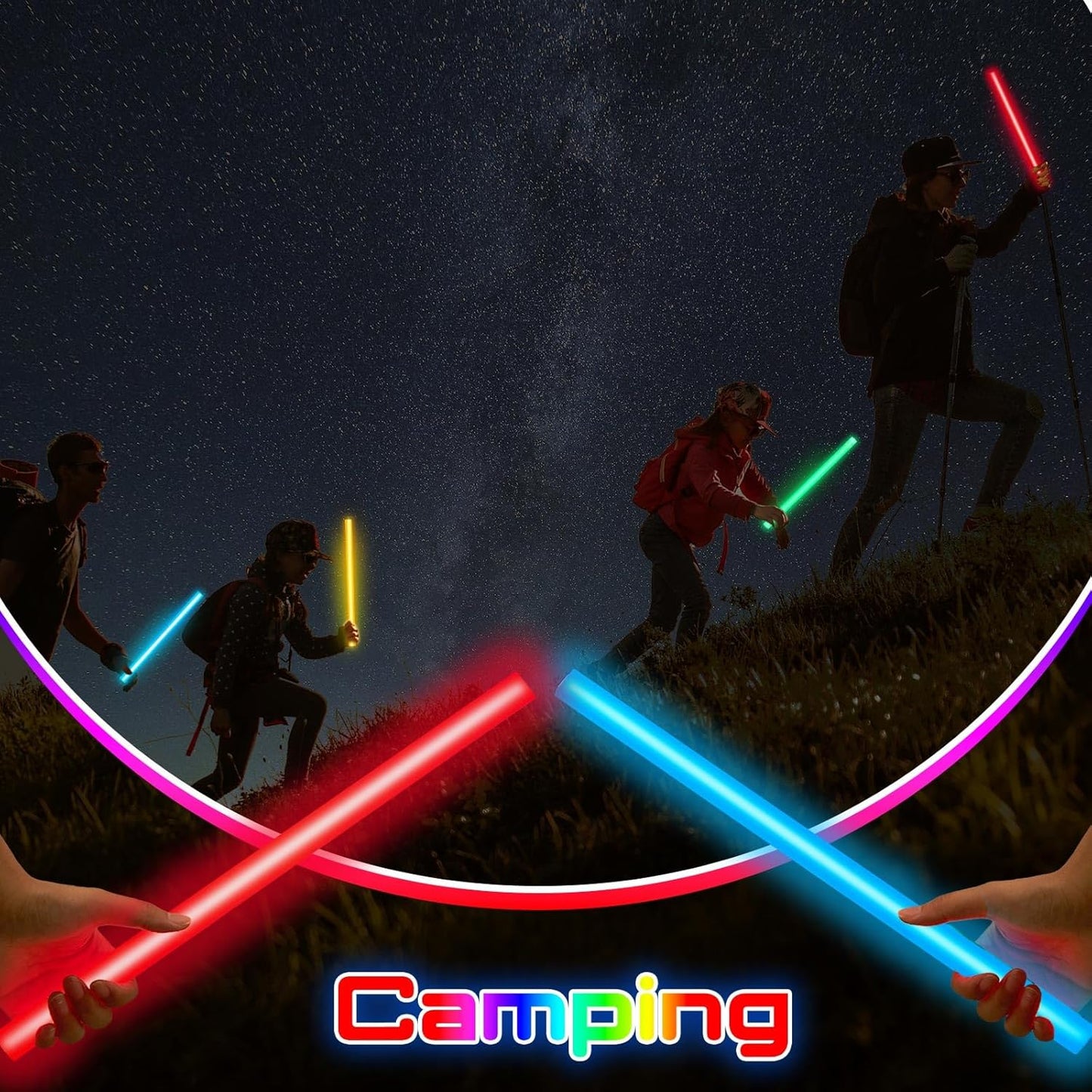 Lewtemi 10 Pcs Large Glow Sticks Big Giant Jumbo Halloween Christmas Emergency Light Stick for Camping Accessories, Survival Kit