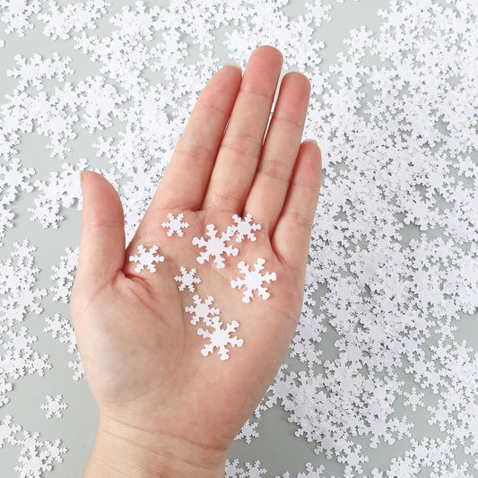 MARFOREVER White Snowflakes Glitter Confetti Table Decorations, Christmas Snowflake Scatter Confetti Winter Sequins Sprinkles for Christmas Winter Wonderland Xmas Party Wedding Decor DIY Craft