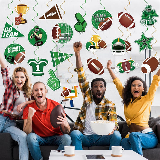 40Pcs Football Hanging Swirl Football Party Decorations Sports Football Theme Party Swirls Football Ceiling Hanging Swirls Football Hanging Decorations for Sport Football Birthday Party Decor