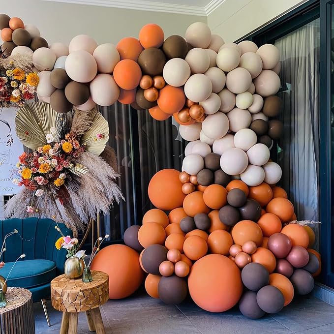 Burnt Orange Balloons 12inch, Burnt Orange Latex Balloons 50pcs Party Balloon for Fall Themed Bridal Baby Shower Wedding Graduation Birthday Party Decorations