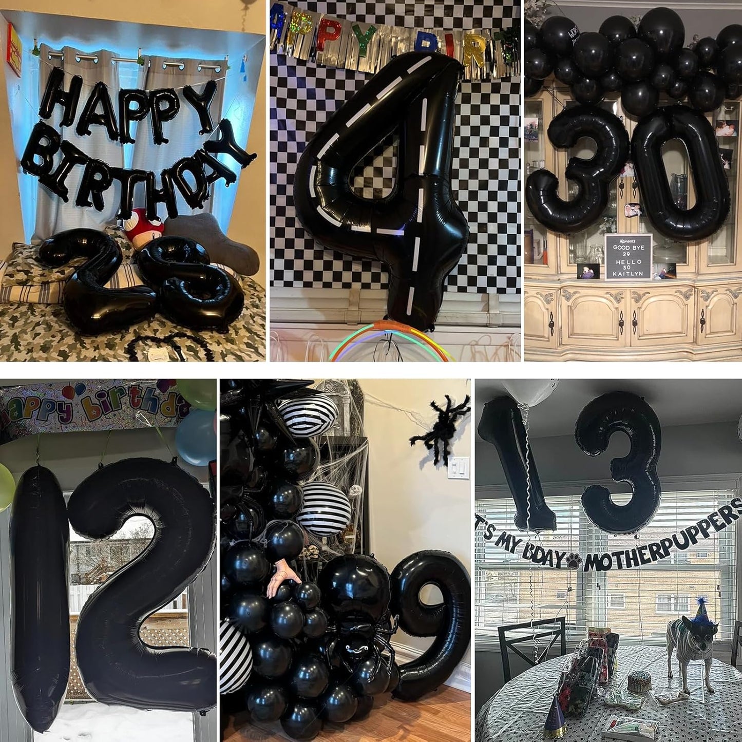 Smlpuame 40 inch Number Balloon 0-9 Black Large Number 70 Balloons,Digital Balloons for Birthday Party Celebration Decorations Supplies, Helium Foil Number Balloons for Wedding Anniversary