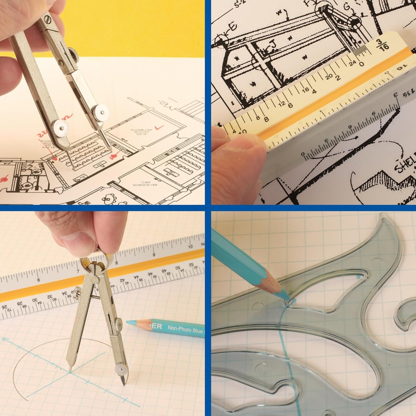 ALVIN Academy Drafting, Drawing and Design Launch Kit | 10 Pieces | Class Tools for Geometry, Architecture and Engineering Students | - Model DDKL1