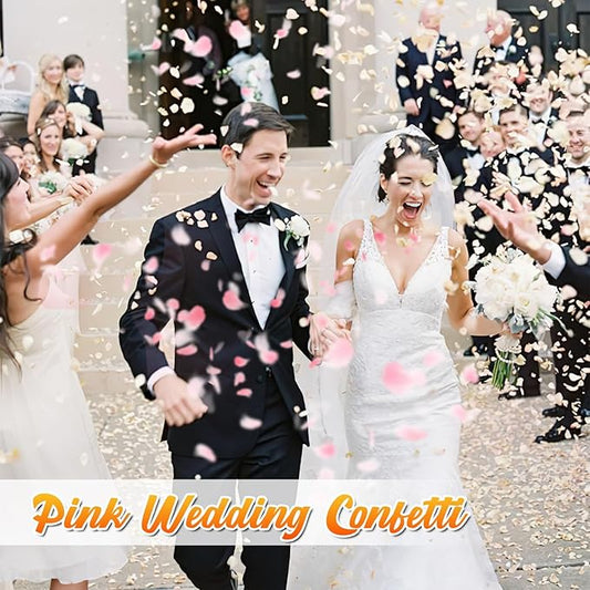 Eslibin 300 PCS Real Pink Dried Rose Petals Confetti for Wedding, 2.82oz Freeze Rose Petals for Romantic Wedding Valentine's Day Proposal Decor, Dinner Table Centerpieces Party