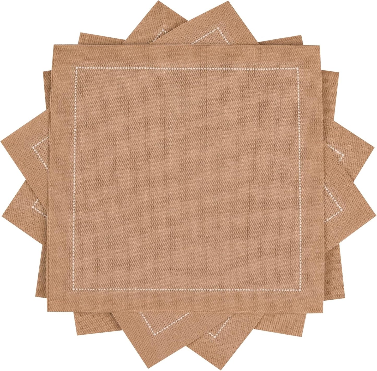 Nude Cotton Cocktail Napkins - 100% Cotton - 50 x pack - 4.5” x 4.5” - Hotel Quality, Soft & Absorbent, Ideal for Home, Party & Special Events, Bridal Showers, Wedding, Anniversary & Birthdays.