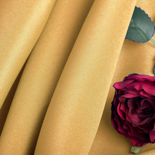 Ascoza 2pack 90x132 Inch Gold Rectangular Tablecloth 8 Feet Table Cloth in Polyester Fabric for Wedding/Banquet/Restaurant/Parties