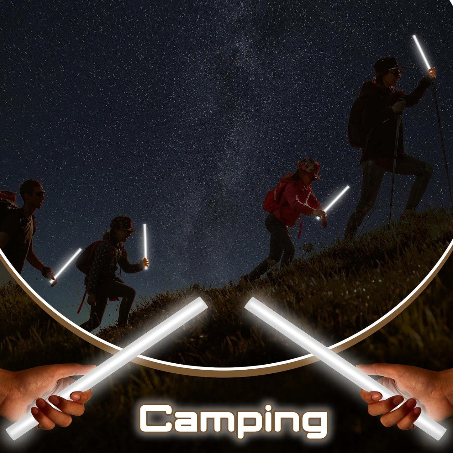 Lewtemi 10 Pcs Large Glow Sticks Big Giant Jumbo Halloween Christmas Emergency Light Stick for Camping Accessories, Survival Kit