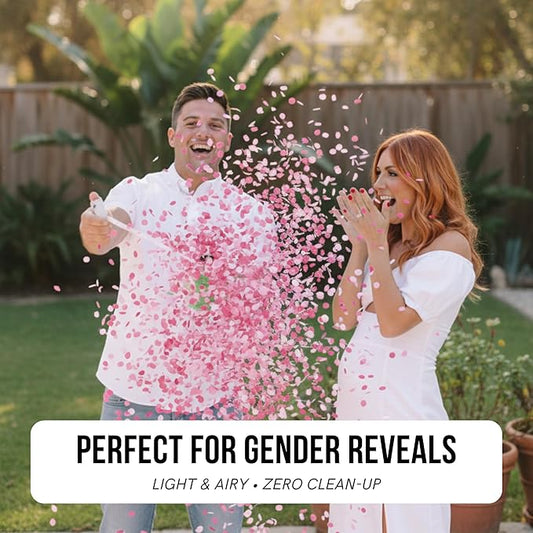 Pink Confetti for Baby Shower Gender Reveal Decorations Bridal Shower Party Decor, Biodegradable & Water Soluble Rice Paper Confetti for Baby Girl, Pink Tissue Paper Alternative, 150 Grams 20000 Pcs