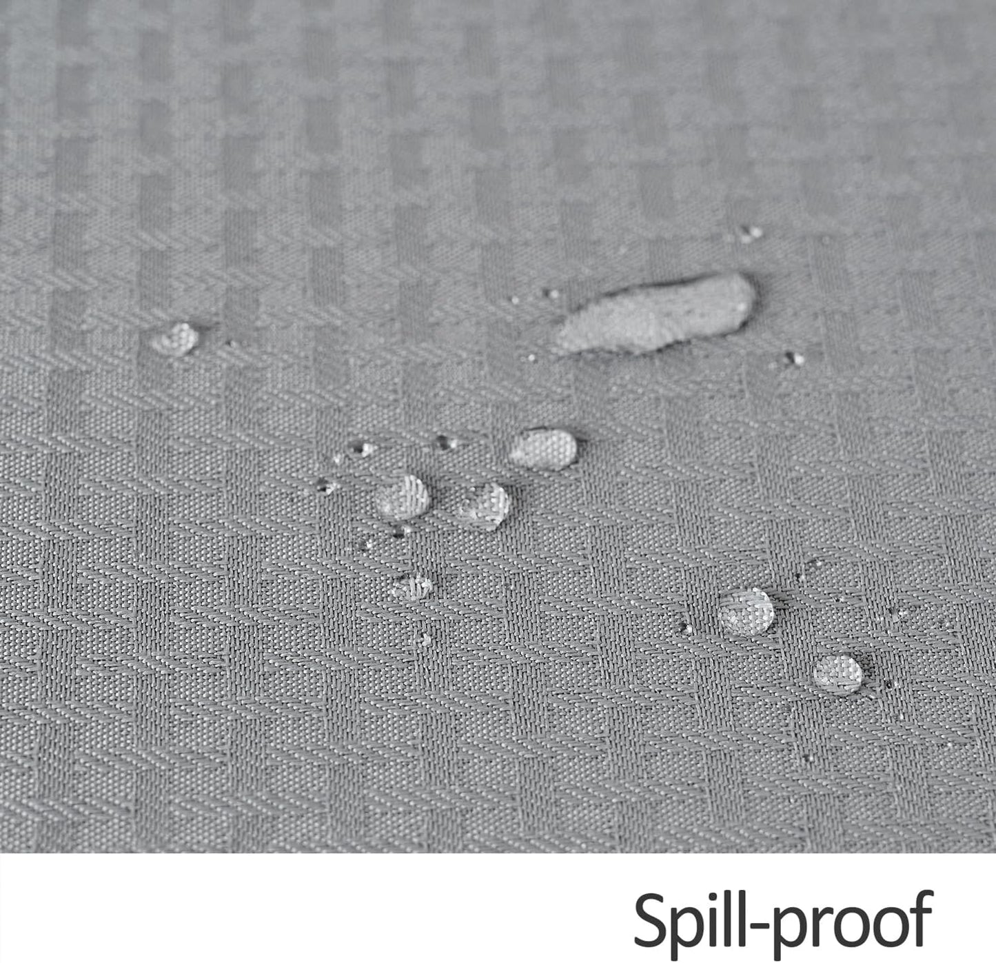 maxmill Round Weaved Texture Design Tablecloth Spill-Proof Wrinkle Free Soft Washable Table Cloth for Circular Table Cover, for Dining Room Buffet Banquet Parties Holiday Dinner, 90 Inch Light Grey