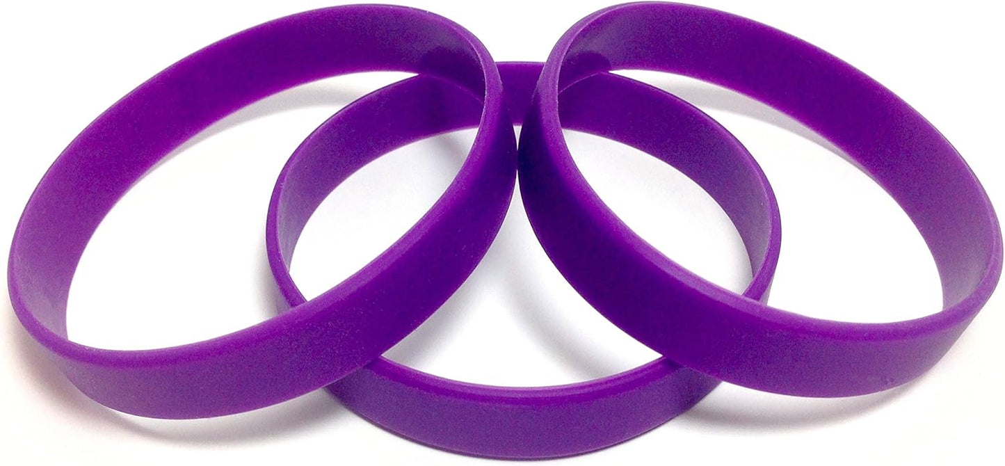 TheAwristocrat 1 Dozen (12) Multi-Pack Blank Rubber Wristbands Silicone Bracelets - Select from a Variety of Colors