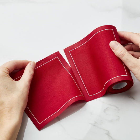 Cotton Cocktail Napkin - 4.3 x 4.3 in - 50 units per roll - Lipstick Red