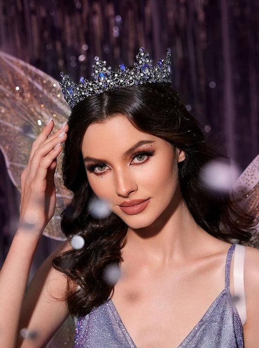 SWEETV Queen Crown for Women - Baroque Wedding Tiaras and Crowns,Jeweled Tiara Crown,Prom Birthday Halloween Hair Accessories
