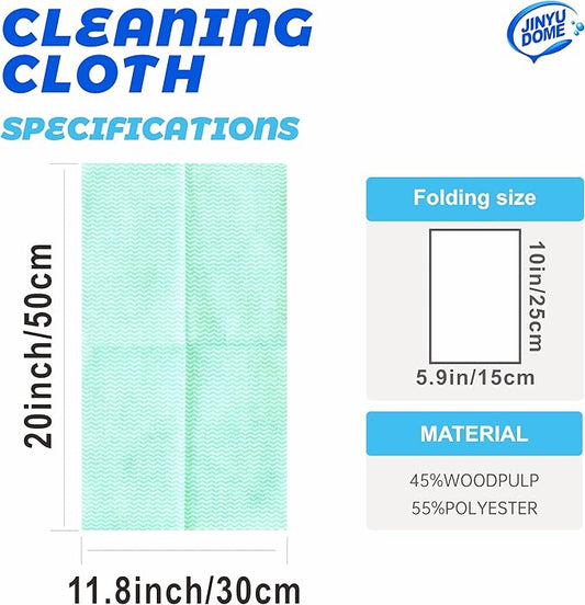 Handi Wipes Reusable Cloths, Green Disposable Kitchen Cleaning Towel Roll, Heavy Duty J Cloth,100 Count