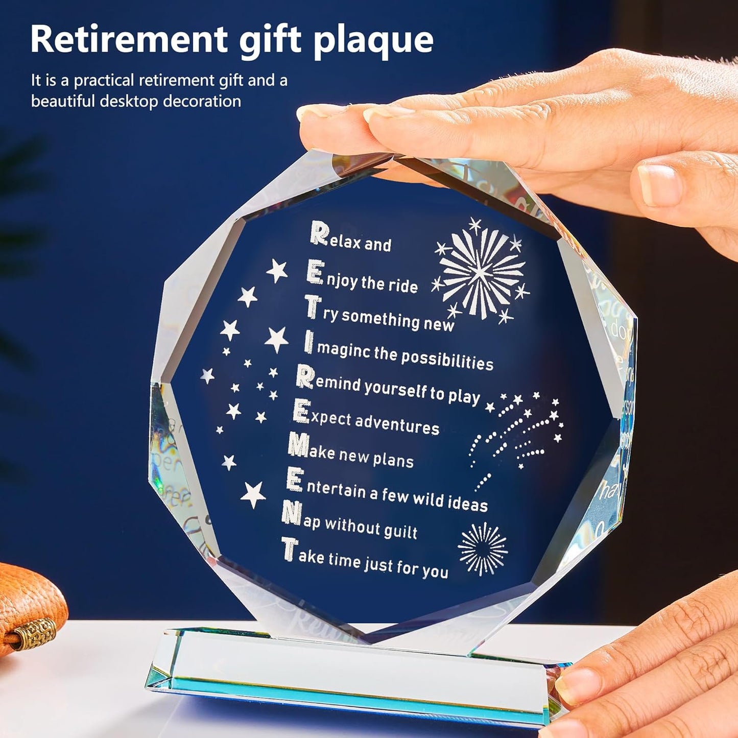 Retirement Gifts for Women, Men 2025 - Retired Plaque 2025 - Happy Retired Gift for Coworker, Boss, Employee, Teacher, Nurse, Woman, Man -Crystal Christmas Keepsake