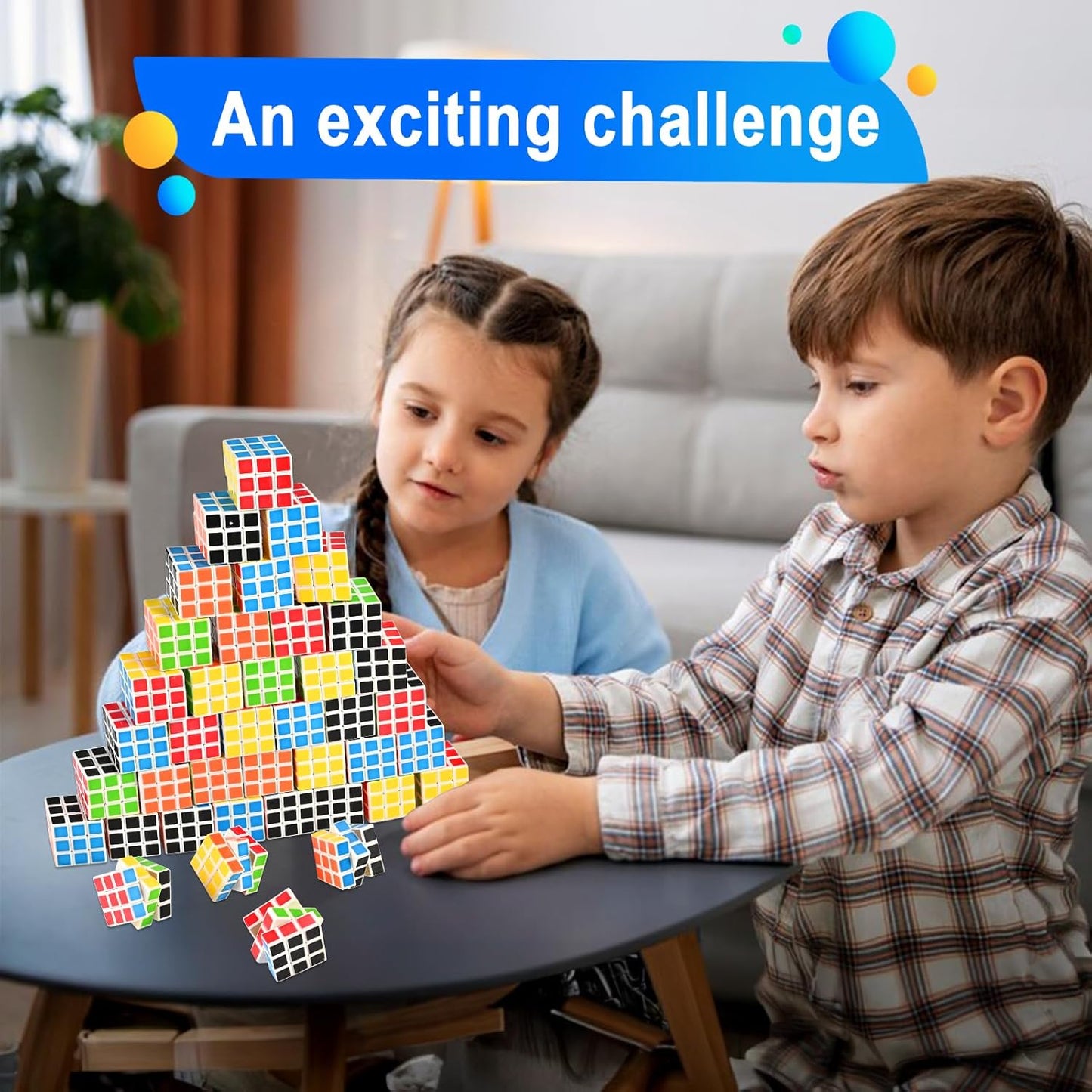 GOLDGE 40 Mini Cube Puzzles, 1.18in 3x3, Fun Party Favors for Kids - School Rewards & Classroom Prizes, Perfect for Birthdays, Easter, Christmas & Stocking Stuffers (40PCS-6 Colors (Black))