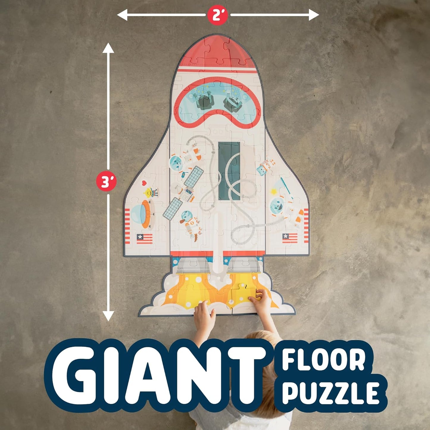 Chuckle & Roar Educational 50 PC Floor Puzzle Spaceship Edition