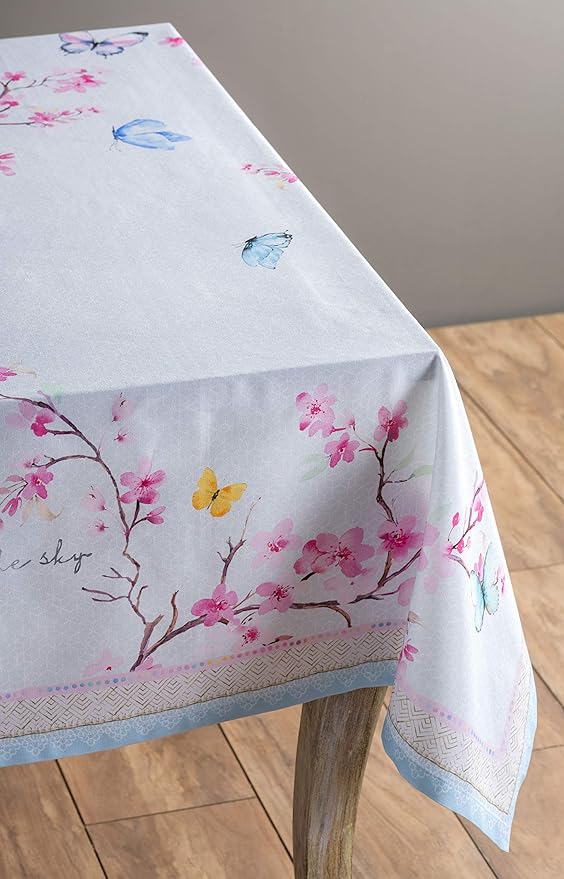 Maison d' Hermine Table Cloth Rectangle Table 100% Cotton 60 x 120 Inches Tablecloth Reusable Decorative for Dining Room Farmhouse Home Valentines Day Decorations Spring Summer - Blossoms in Spring
