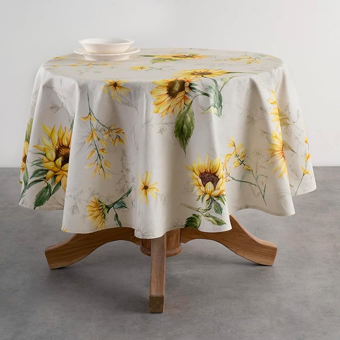 Maison d' Hermine Table Cloth Round Table 100% Cotton 69 Round Inches Tablecloth Reusable Decorative for Dining Room Farmhouse Home Valentines Day Decorations Spring Summer - Candice
