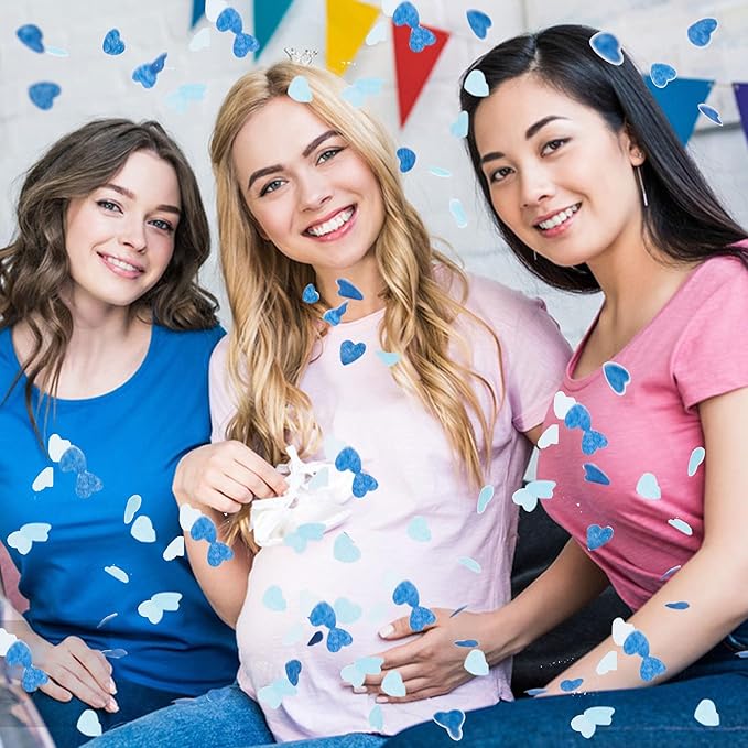 Gender Reveal Confetti 10pcs Ideas Balloon Boy or Girl Revelacion De Sexo Baby Party Decorations He or She (Blue)