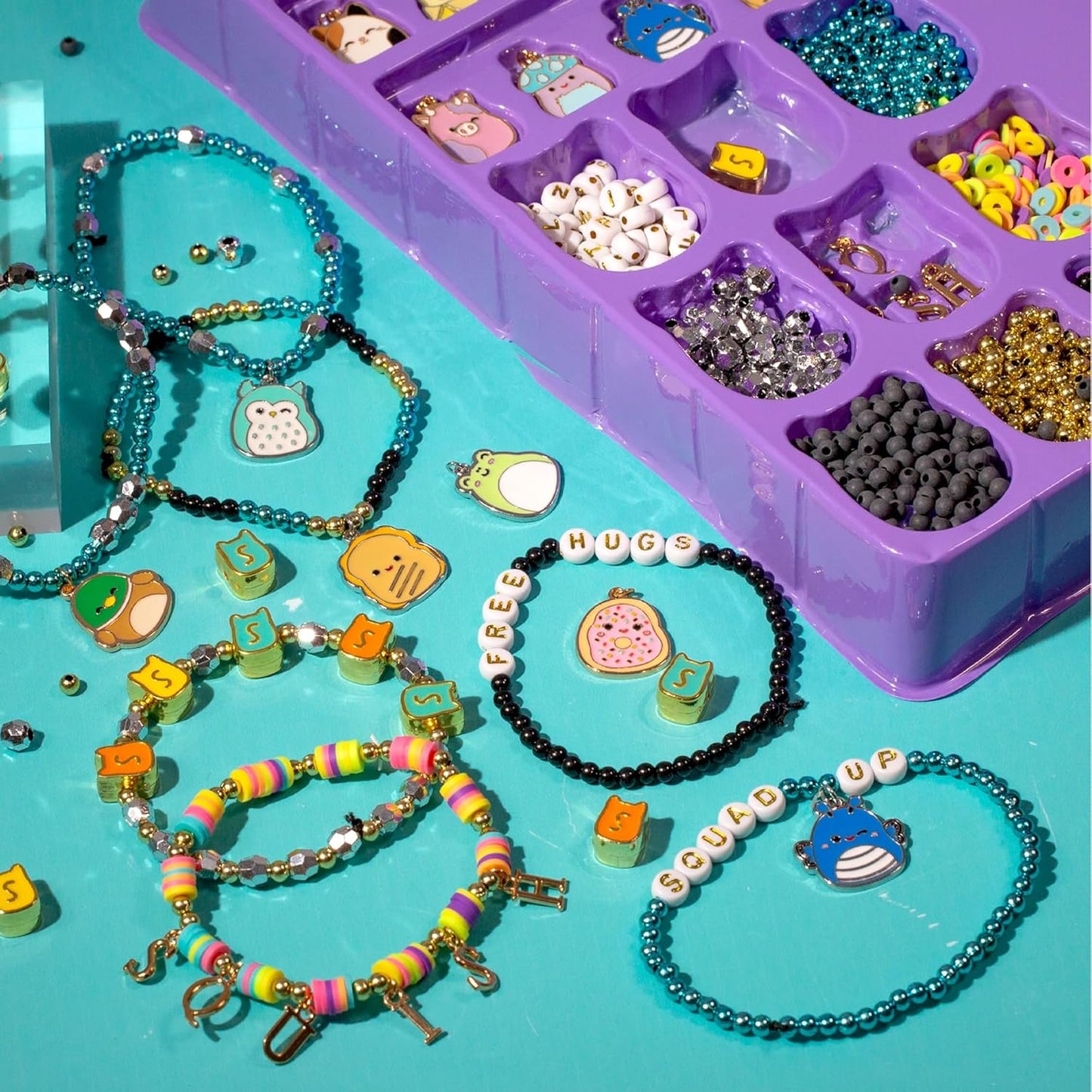 Horizon Group USA Original Squishmallows Bracelet Design Set, Cute & Friendship Bracelet Kit, Jewelry Making Kit, Charm Bracelet Making Kit, Beading & Jewelry Making, Friendship Bracelet Making Kit