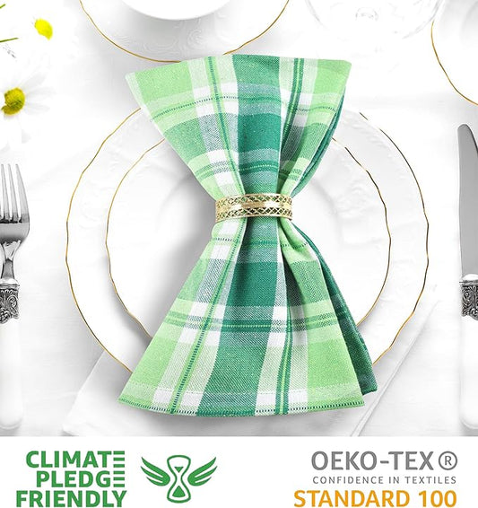 Urban Villa Cloth Napkins Set of 12 20x20 Inches 100% Cotton Napkins Cloth Washable Soft Durable Reusable Absorbent Table Dinner Napkins Cloth for Hotel Lunch Restaurant Weddings Parties- St Patrick