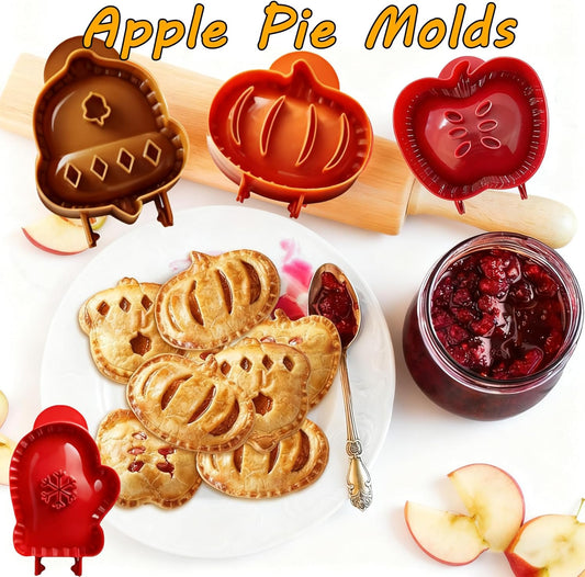6PCS Holiday Mini Pie Molds,Mini Pie Molds for Baking,Hand Pie Press Mold Maker for Baking, Party Potluck Hand Mold,for Festivals and Parties