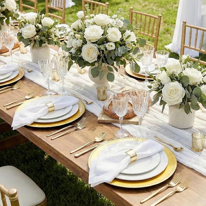 12 pcs Gold Charger Plates