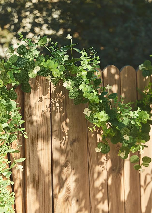 6FT Greenery Eucalyptus Garland, Spring Eucalyptus for Home Decor Wedding Garland for Table Centerpieces & Wedding Arch Floral Arrangements 6FT Real Touch Silk Stems