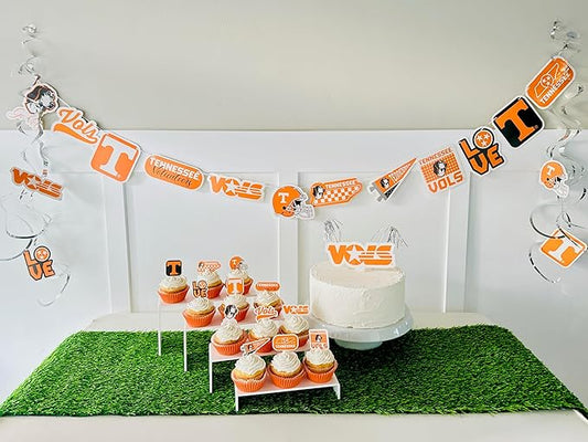 Tennessee Vols Party Supplies for Football, Birthday Gift, Graduation Party Banner and Cake Toppers (42 Pieces) (Tennessee Volunteers)