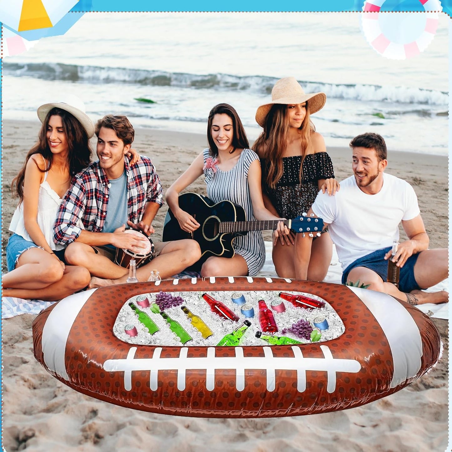 Erweicet 2pcs Football Inflatable Cooler for Parties Serving Bar for Football Party Supplies Super Bowl Party Decorations