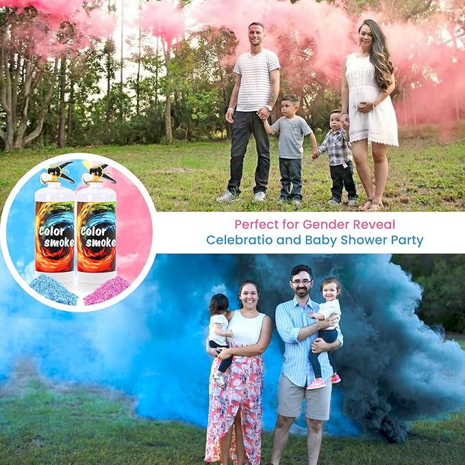 Gender Reveal Fire Extinguisher Large Gender Reveal Smoke 2 Pack Blue or Pink Powder for Gender Reveal Party Ideas Colored Smoke for Gender Reveal Boy or Girl Fire Extinguishers Baby Gender Reveal