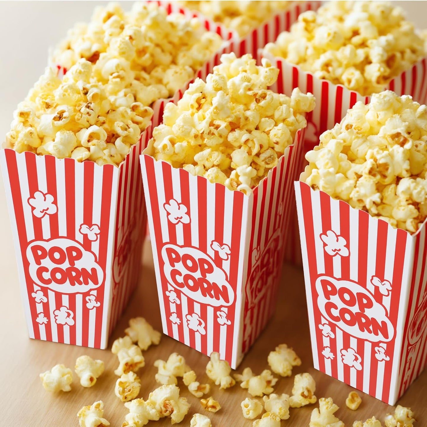 24 Pcs Popcorn Boxes, Large Capacity Popcorn Containers Buckets for Pop Corn Machine, Movie Night, Cinema, Carnival, Party, Concessions