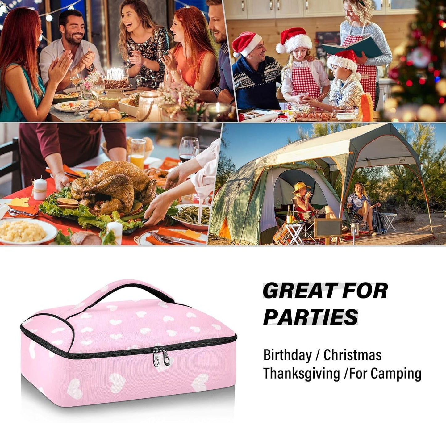Casserole Carriers for Hot or Cold Food Reusable Casserole Dish Carrier Insulated Thermal Large Capacity Durable Perfect for Party Camping Family Gatherings Yellow Fish