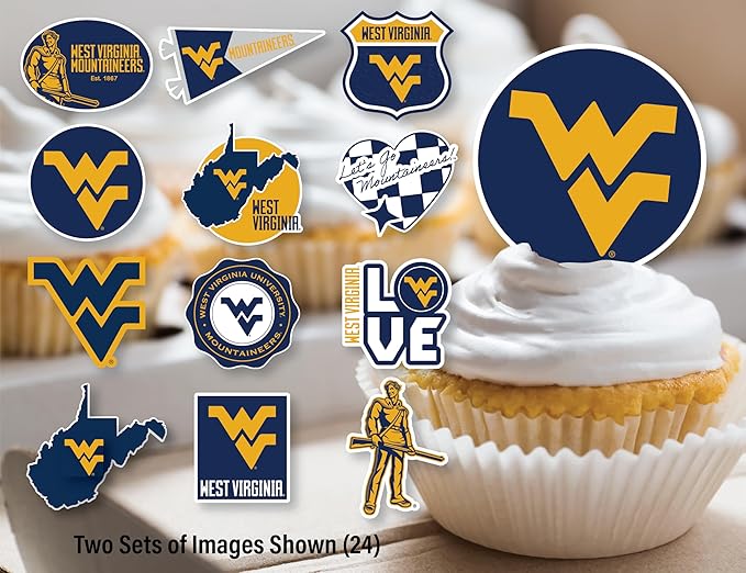 West Virginia Party Supplies for Football, Birthday Gift, WVU Graduation Party Banner and Cake Toppers (42 Pieces) (West Virginia Mountaineers)