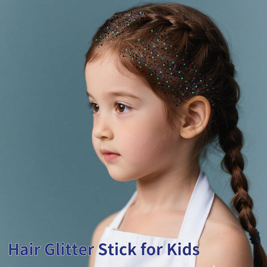 MEICOLY Black Face Body Glitter Stick,Hair Glitter Stick for Kids and Women,Sparkle Chunky Glitter Makeup,Waterproof Face Glitter for Party Rave Festival