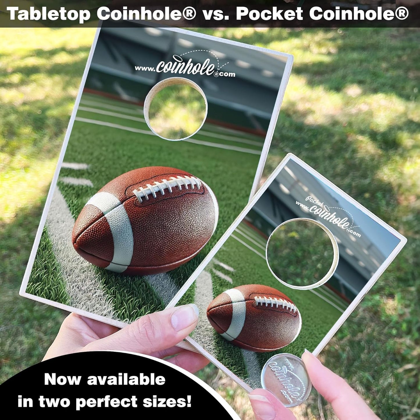 Coinhole Desktop Coin Bouncing Party Game Set | Tabletop Cornhole Board Game | Small Cornhole Travel Game Includes Coins