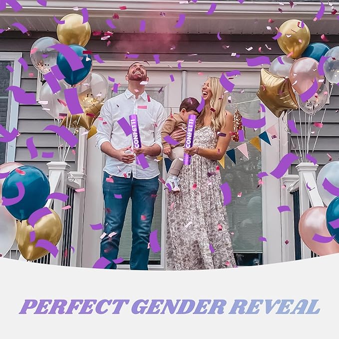 Confetti Cannon 12Pack Purple Biodegradable Cannon Poopers 12Inch Purple Party Poppers Confetti Cannon for Celebrate Wedding Birthday Graduation Baby Shower Christmas New Year