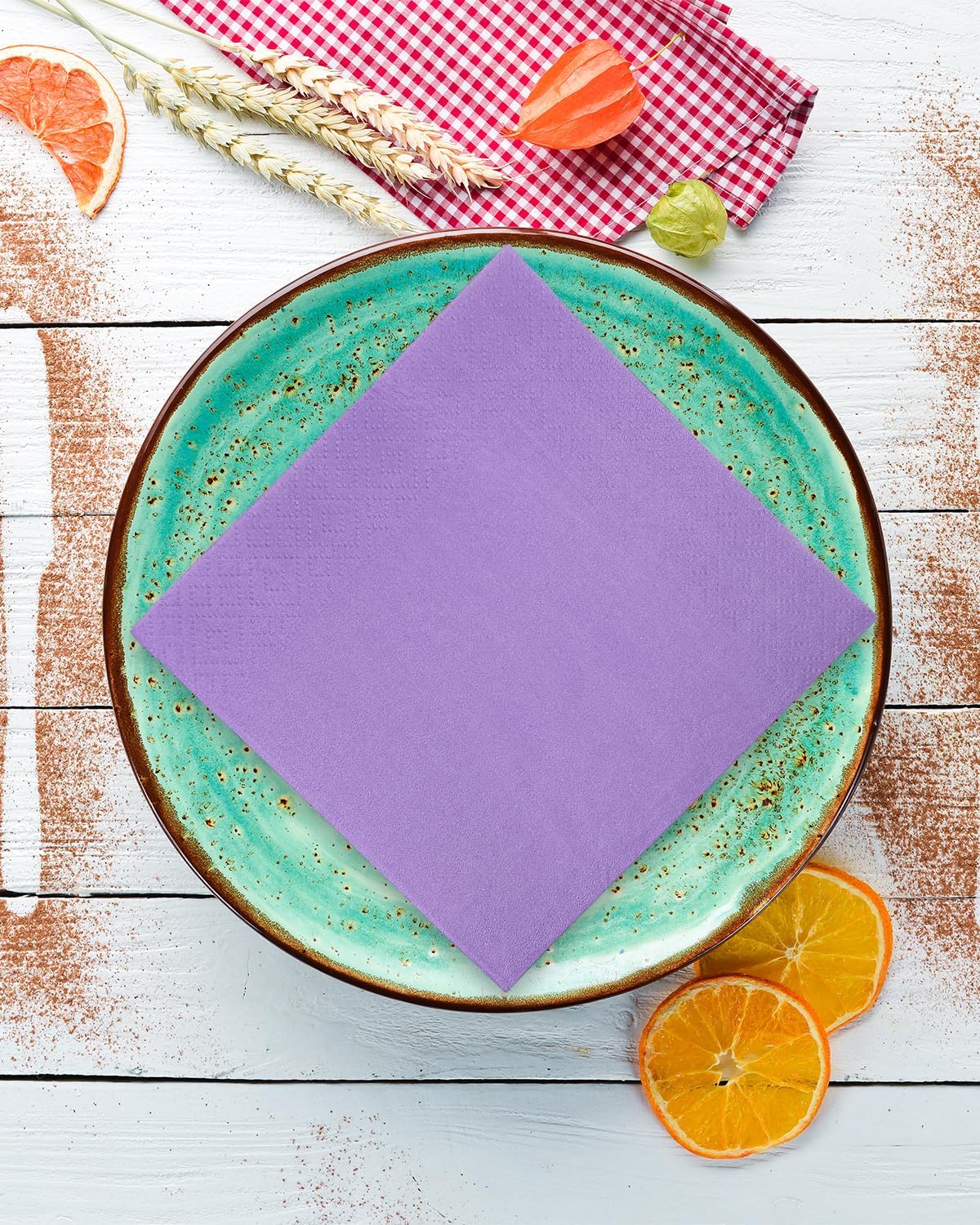 Bright Purple Cocktail Napkins 5 * 5inch disposable Beverage Napkin paper for Cocktail, Wedding, Dinner,Birthday Party Dessert Wine Paper Napkins( 120 Count)