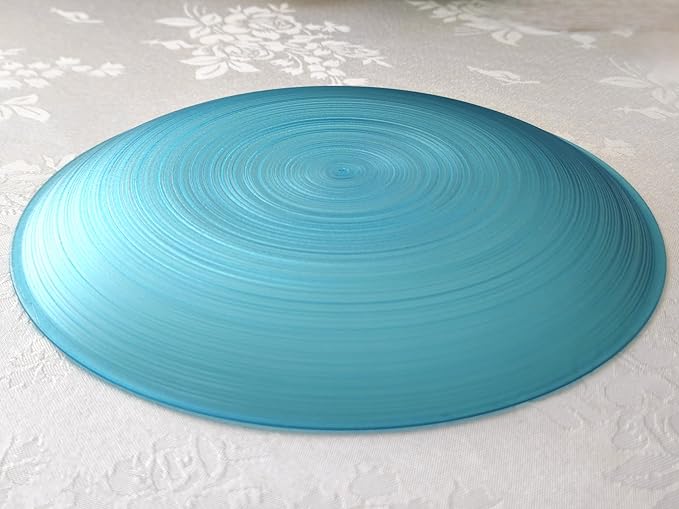 OCCASIONS 50 Plates Pack (25 Guests) Aqua Blue Disposable Plastic Plates for Party Wedding - 25 x 10" Dinner + 25 x 7" Salad Dessert Plates Premium Vintage Design - Belize in Aqua