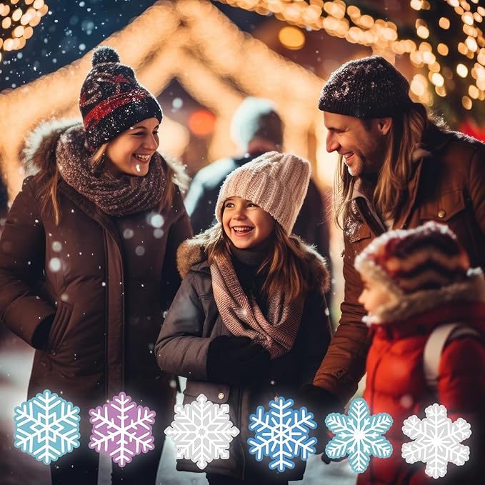 Tuanse 24 Pcs Snowflake Party Favors Snowflake Lights Gifts Bulk for Kids Glow in The Dark Snow Icy Finger Lights Classroom Rewards Prizes Gifts for Birthday Summer Valentine Winter Boys Girls