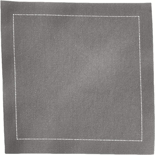 Five Star Napkins Cotton Cocktail Napkins, Beverage Napkin, Bar Napkin, Party Napkins, Small Napkins, Napkins for Events, Holidays, Weddings, Parties 4.5" x 4.5" - Single Use (50 x) Anthracite
