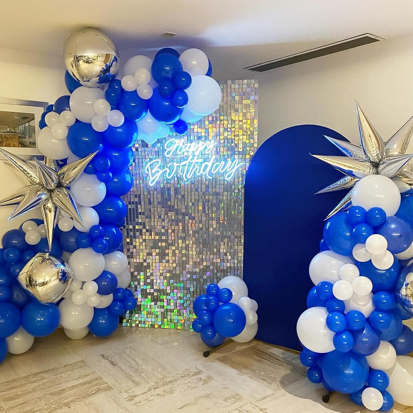 Sky Blue Balloons - 12 inch 100pcs Latex - Round Blue Birthday Balloons with 2 Ribbons for Birthday Party, Wedding, Anniversary, Baby Shower Decorations